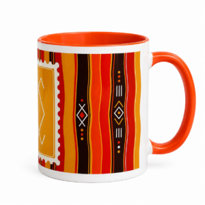 Kabyle Amazigh Ceramic Mug with Color Inside and Vibrant Style