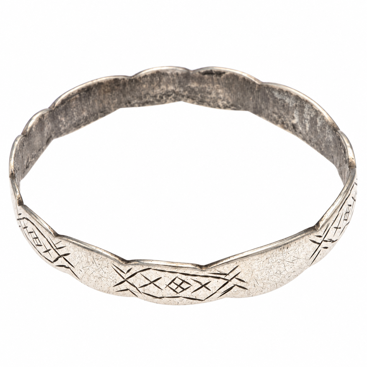 Old Berber Amazigh Silver Bracelet Vintage Mid Century Adornment