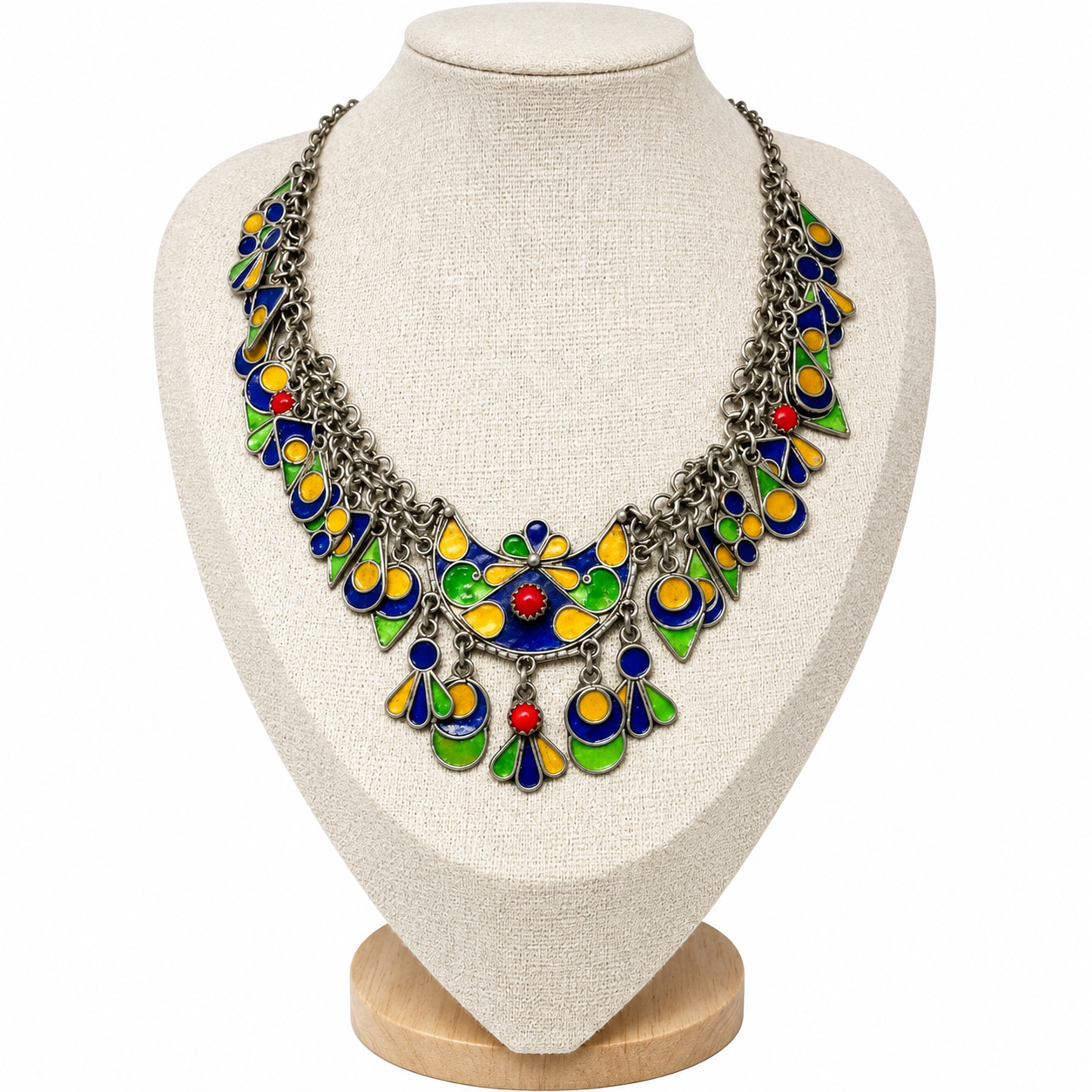 Vintage Kabyle Amazigh Beni Yenni Emaille Berber Necklace