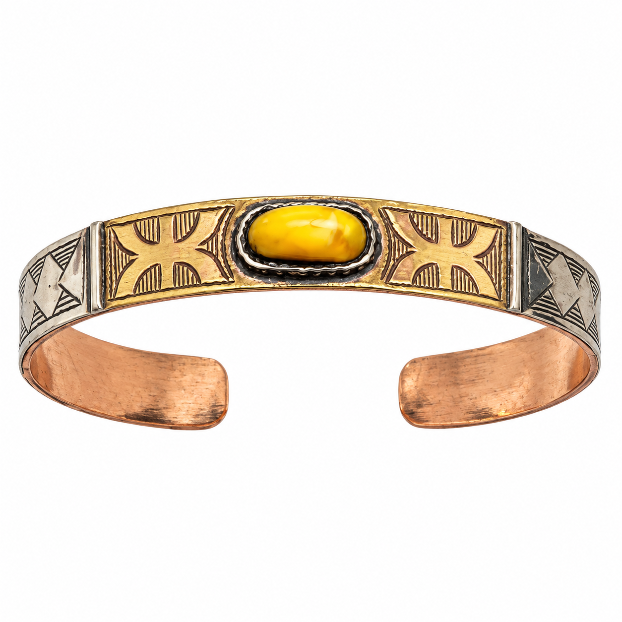 Yaz Z Amazigh Berber Copper Bangle Adjustable Bracelet With Tuareg Style