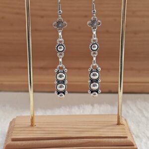 Amazigh Kabyle Berber Earrings with Silver Tone Cultural Design