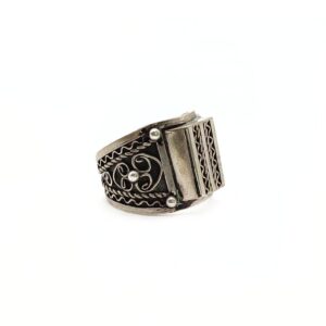 Amazigh Berber Square Silver Ring Vintage Tribal Jewelry Size