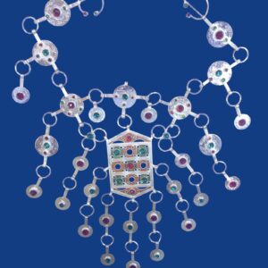 Handmade Amazigh Berber Traditional Neck Adornment Necklace with Silver-Plated Copper