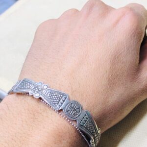 Amazigh Berber Gravé 925 Silver Engraved Cuff Bracelet