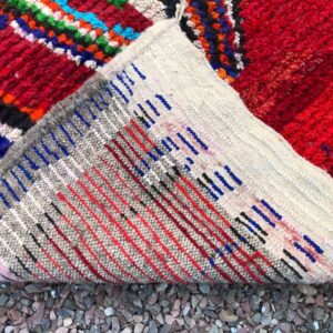 Amazigh Boujaad Wool Rug with Colorful Geometric Berber Patterns