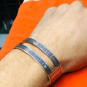 Amazigh Tuareg Berber Gravé Silver Bracelet Adjustable Cuff Maroc