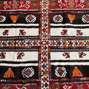 Ziri-Moon Amazigh Wool Rug with Geometric Vintage Carpet Design