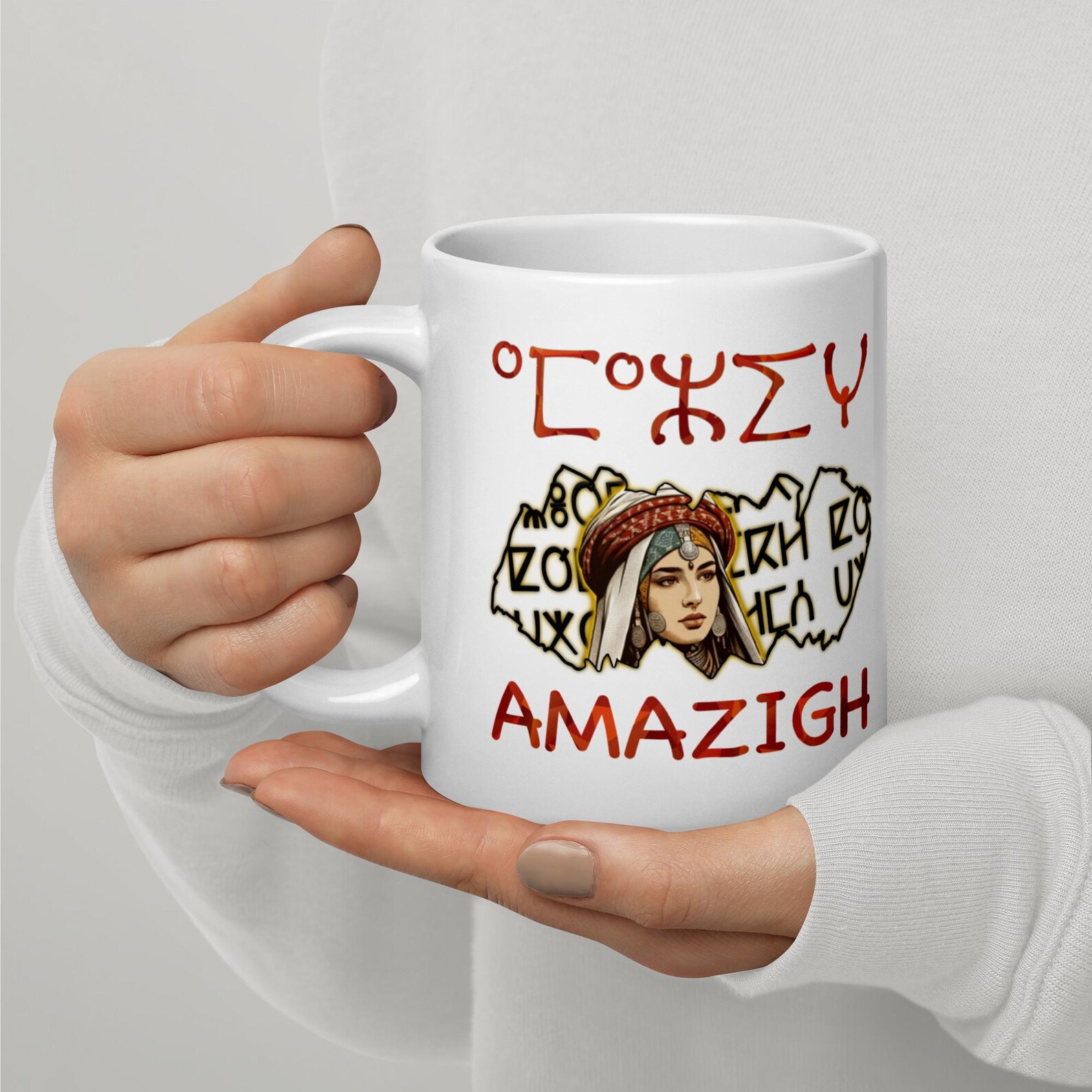 Amazigh Berber Tifinagh Yaz Symbol Glossy Ceramic Mug