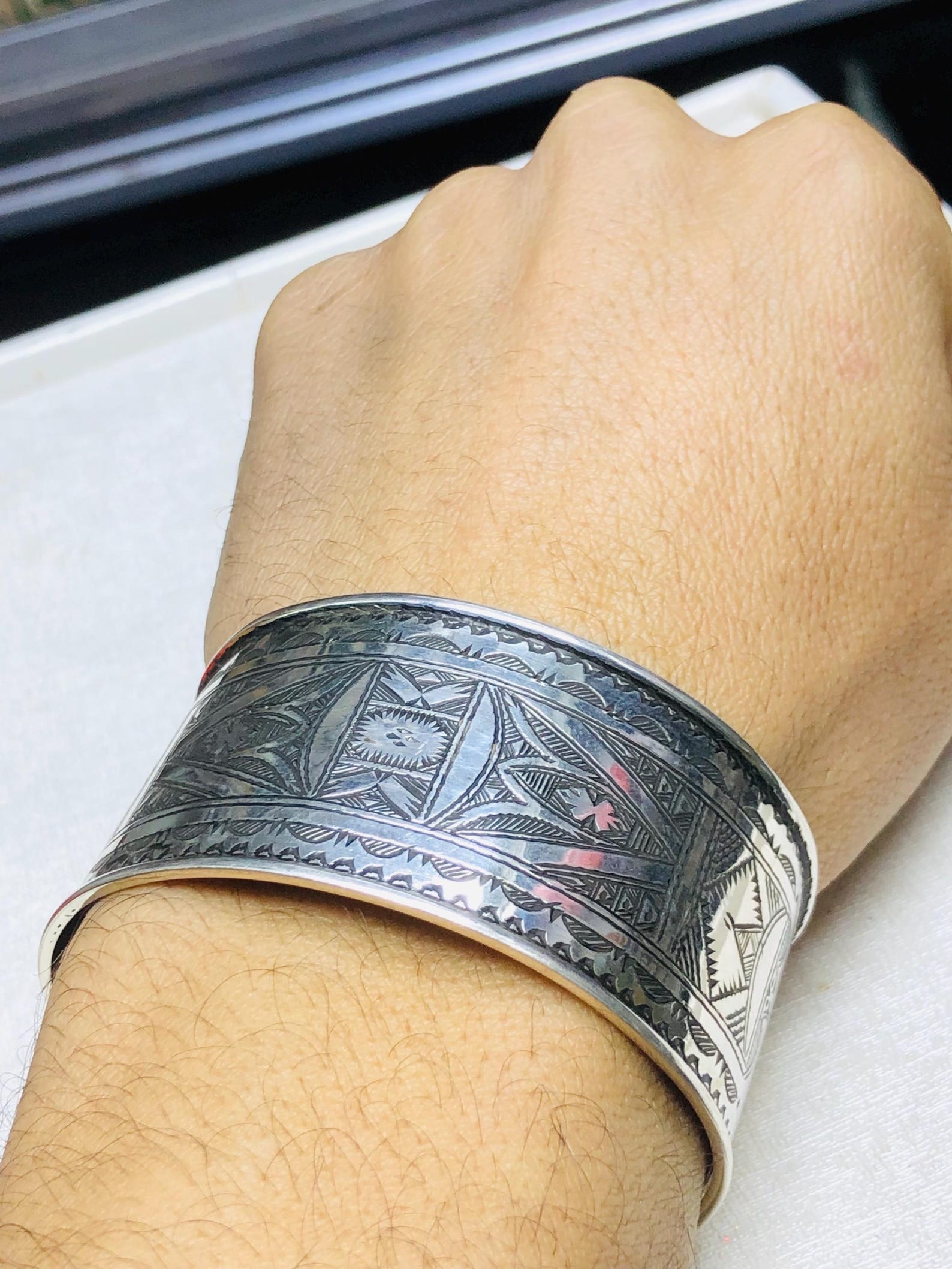Amazigh Tuareg Berber Gravé Maroc Bracelet Silver Engraved Jewelry