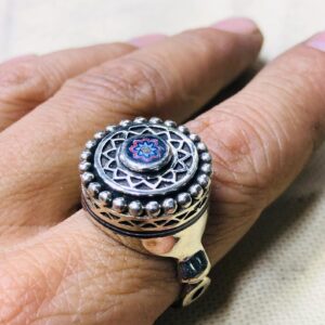 Berber Amazigh Tuareg métal Ring with Hand Engraved Tribal Motifs