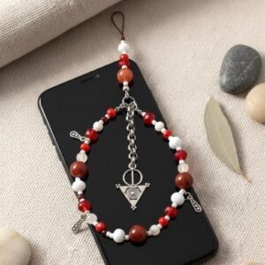 Amazigh Kabyle Berber Phone Bracelet Red White Fibula Charm