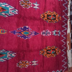Amazigh Berber Vintage Red Wool Rug Handmade Tribal Carpet