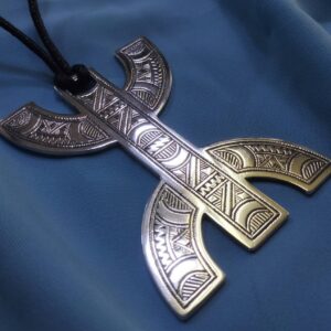 Amazigh Berber Tifinagh Tuareg Silver Necklace with Kabyle Design