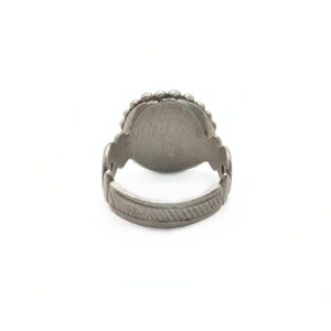 Antique Amazigh Berber Chevron Bead Silver Ring Size 7