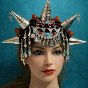 Amazigh Berber Isni Tounza Traditional Silver Headband Headdress