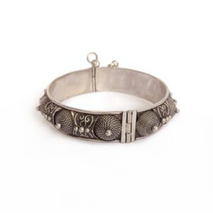 Antique Amazigh Berber Tafraoute Cuff Bracelet Silver Tribal Jewelry