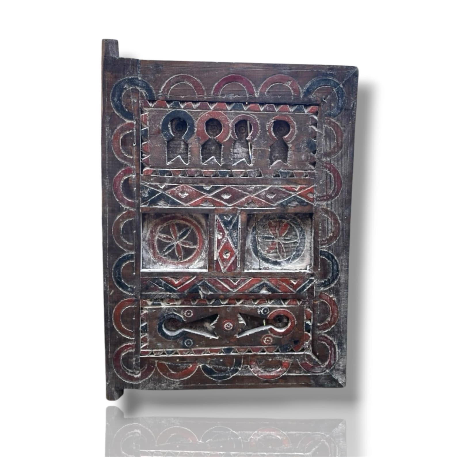 Amazigh Berber Hand Carved Wooden Door Wall Art Panel