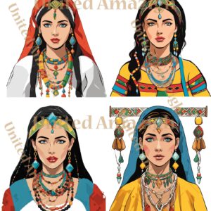 Berber Amazigh Kabyle Portrait PNG Digital Download Illustration