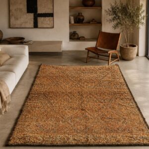 Vintage Beni Mguild Berber Amazigh High-Pile Wool Rug Living Room