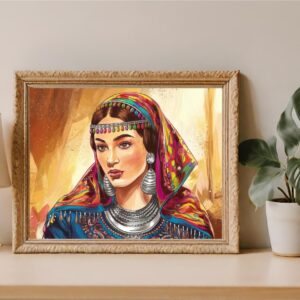 Amazigh Woman Portrait Berber Kabyle Tattoo Art Digital Download