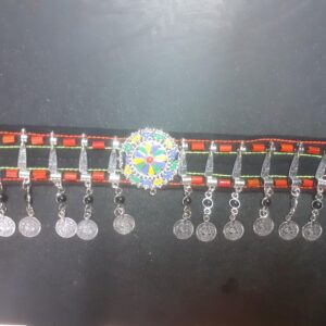 Amazigh Berber Beaded Belt with Silver Plated Artisan Design