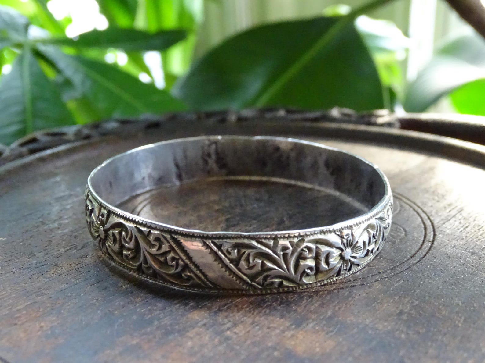 Berber Amazigh High-Grade Fine Silver Hand Etched Filagree Bracelet