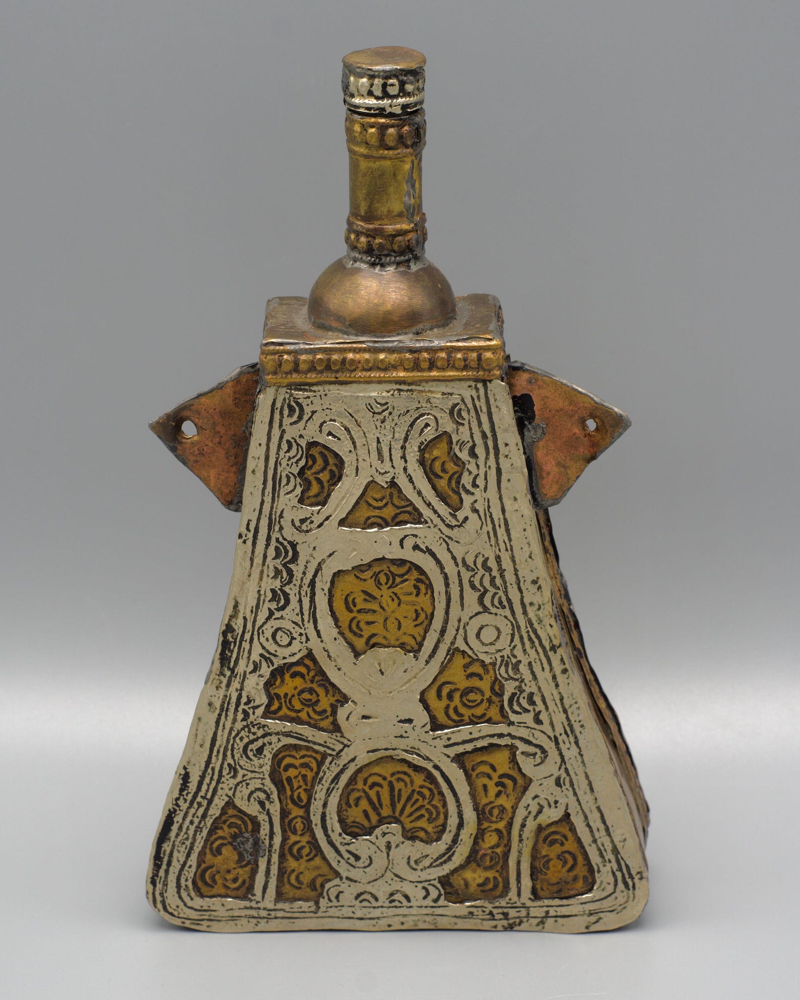 Antique Berber Amazigh Amulet Flask Necklace Islamic Talismanic Metalwork