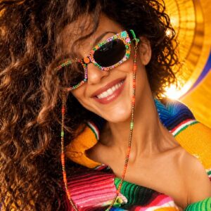 Amazigh TISIT Mirror Hand Painted Sunglasses Festival Wear