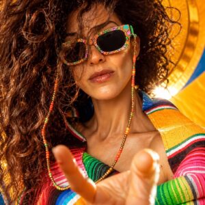 Amazigh TISIT Mirror Hand Painted Sunglasses Festival Wear