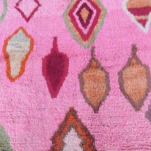 Colorful Berber Azilal Wool Rug with Geometric Handmade Design