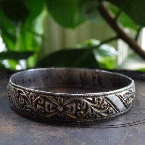 Berber Amazigh High-Grade Fine Silver Hand Etched Filagree Bracelet