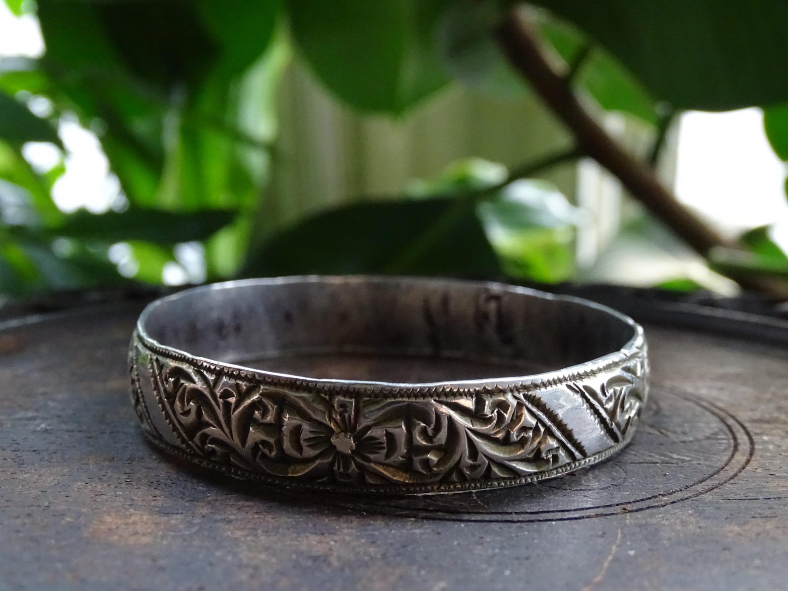 Berber Amazigh High-Grade Fine Silver Hand Etched Filagree Bracelet