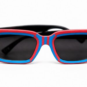 Amazigh IMAN TIFAWT Hand Painted Blue Red Sunglasses Frames
