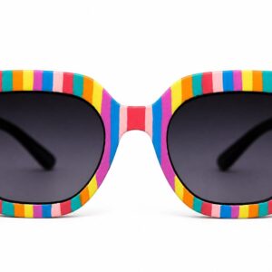 Amazigh IZURAG N TUDERT Rainbow Striped Hand Painted Sunglasses Frames