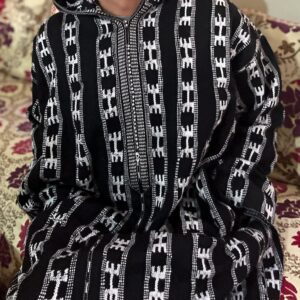 Amazigh Jellaba with Motifs Military Model Style Djellaba