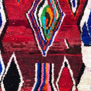 Amazigh Boujaad Wool Rug with Colorful Geometric Berber Patterns
