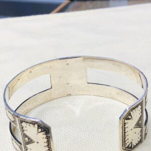Amazigh Tuareg Berber Gravé Silver Bracelet Adjustable Cuff Maroc