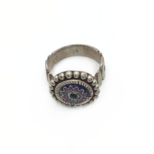 Antique Amazigh Berber Chevron Bead Silver Ring Size 7