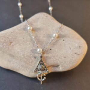 Amazigh Berber Kabyle Fibule Necklace with Pearls and Pendant
