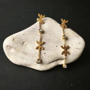 Amazigh Kabyle Yaz Tifinagh Berber Earrings with Crystal Details