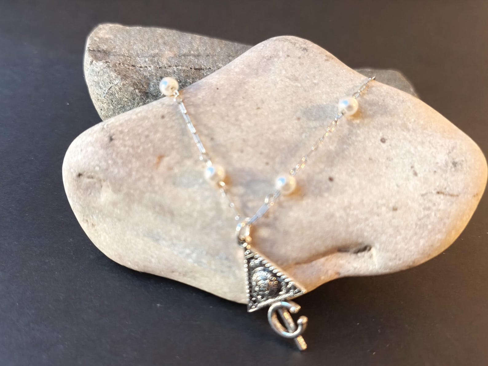 Amazigh Berber Kabyle Fibule Necklace with Pearls and Pendant