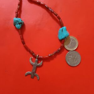 Amazigh Berber Handmade Necklace with Metal Pendant and Beads
