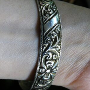 Berber Amazigh High-Grade Fine Silver Hand Etched Filagree Bracelet