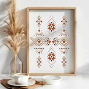 Amazigh Berber Kabyle Woman Illustration Wall Art Poster Print