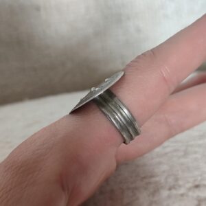 Amazigh Berber Niello Flower Silver Antique Ring Size 10
