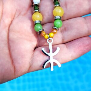 Amazigh Berber Tifinagh Yaz Symbol Natural Bead Necklace