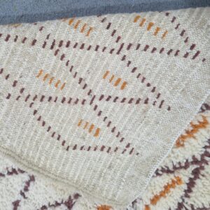 Emerald Green Amazigh Berber Handmade Wool Boujad Rug with Tribal Design