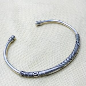 Amazigh Tuareg Sahara Sterling Silver Engraved Bracelet Handmade Jewelry