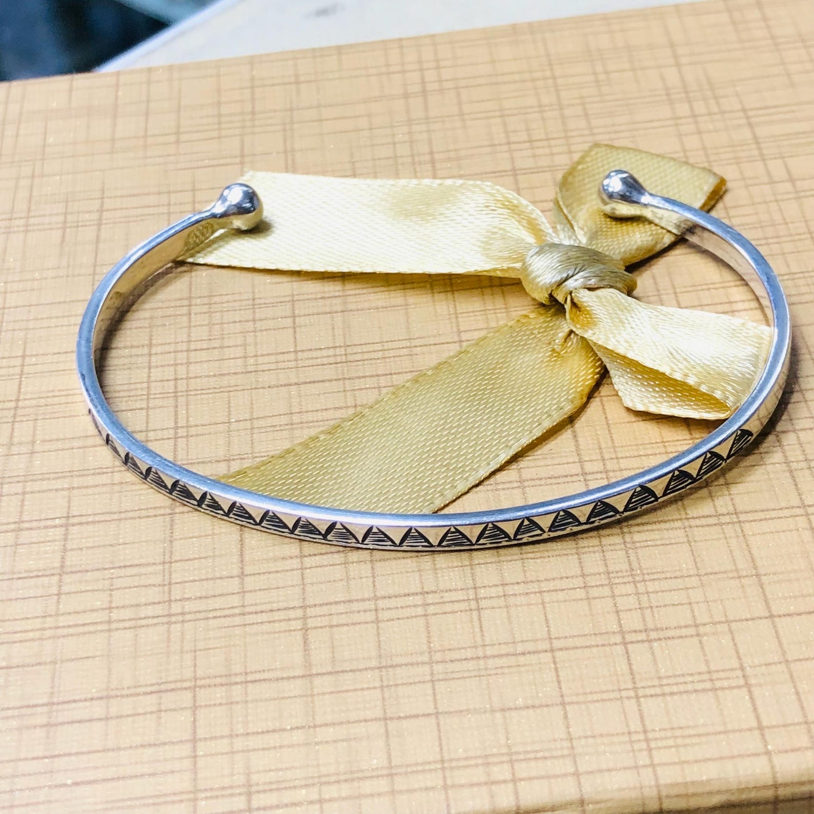 Amazigh Berber Gravé 925 Silver Open Cuff Bracelet
