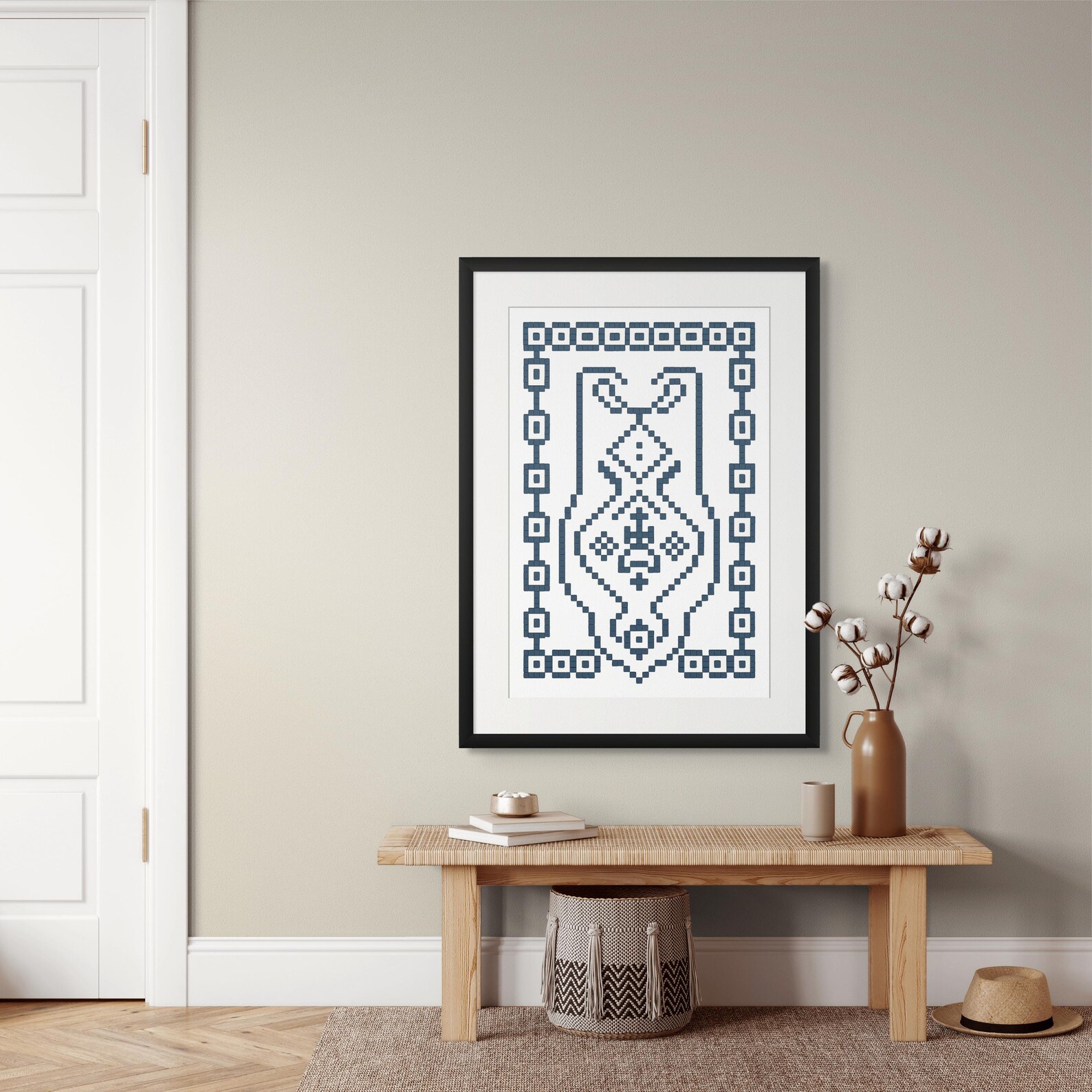 Amazigh Yaz Symbol Folk Art Poster Printable Wall Art Download
